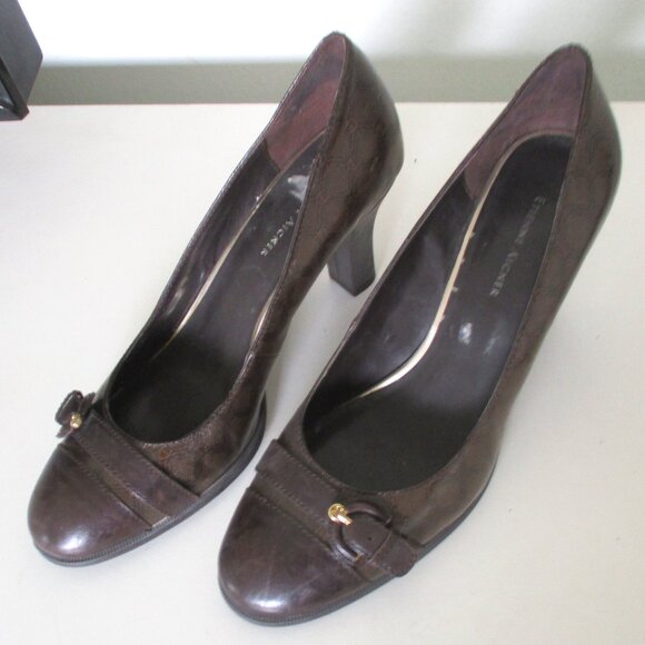 Etienne Aigner Womens Brown Leather Pump w/3" Heel - Size 9M - Picture 1 of 10